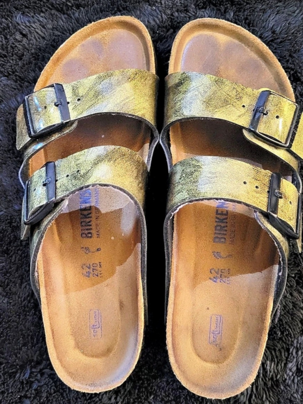 Birkenstock Arizona Soft Footbed Milky Way Gold Sandals EU 42 US 11 Regular/Wide
